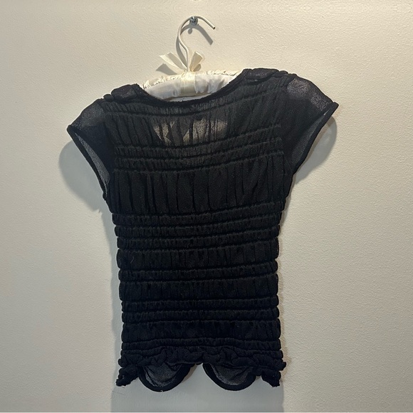 Christian Lacroix Bazar black mesh top - Picture 3 of 4